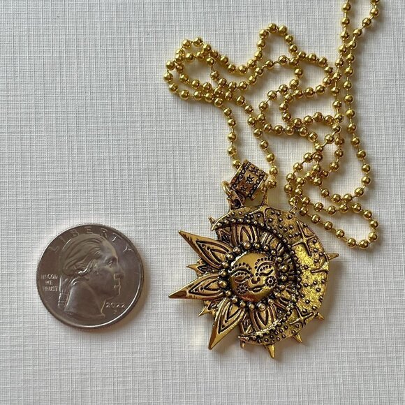 Moon and Sun Pendant Necklace #1115 - Picture 8 of 8